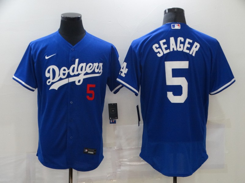 Men Los Angeles Dodgers #5 Seager Blue Game Nike MLB Jerseys